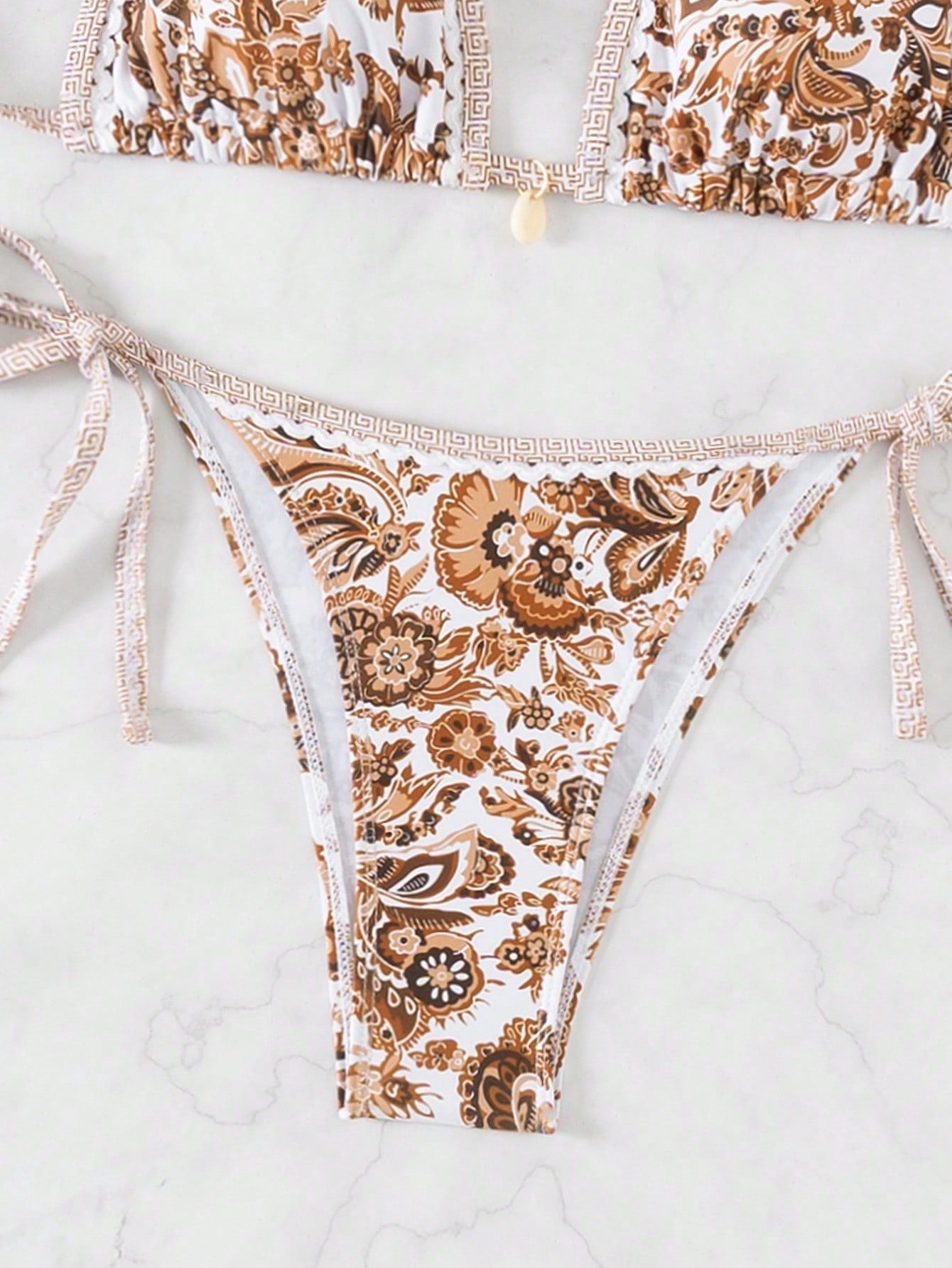 Golden Bloom Paisley Bikini Set