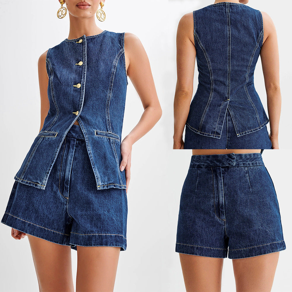 Eclat™ | Ensemble 2 pièces en jean – Look urbain et structuré
