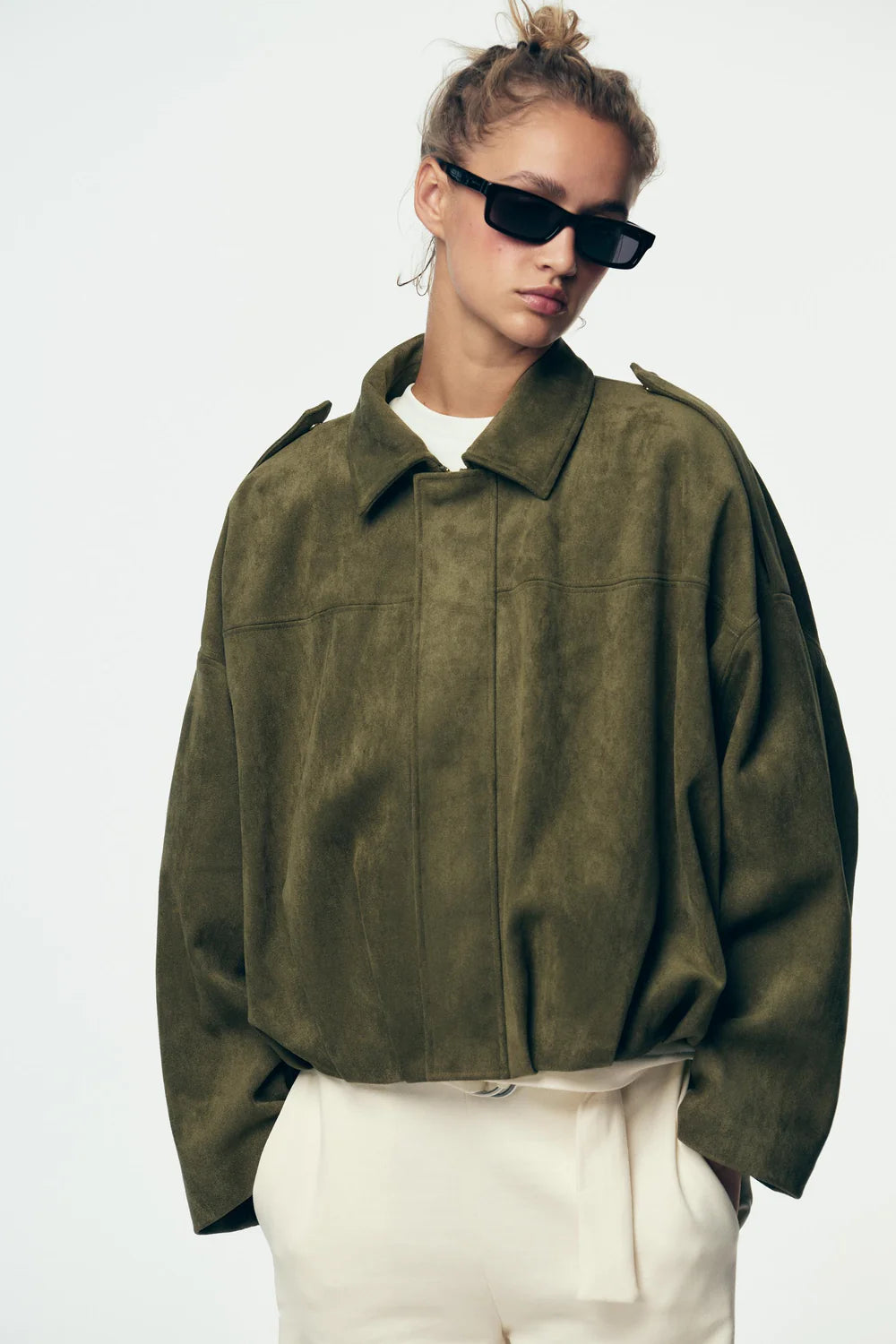 Veste Oversize Suédée – Élégance Décontractée