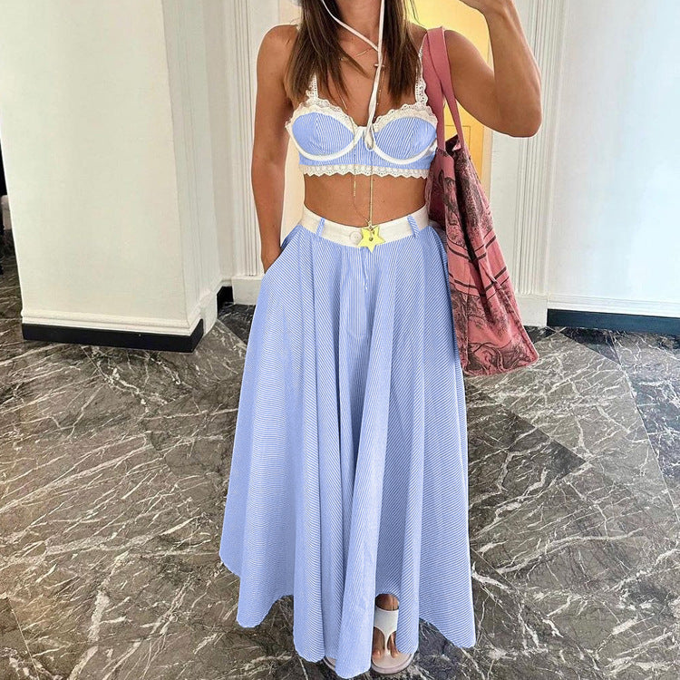 Eclat™ | Ensemble 2 pièces – Haut bustier et jupe longue fluide
