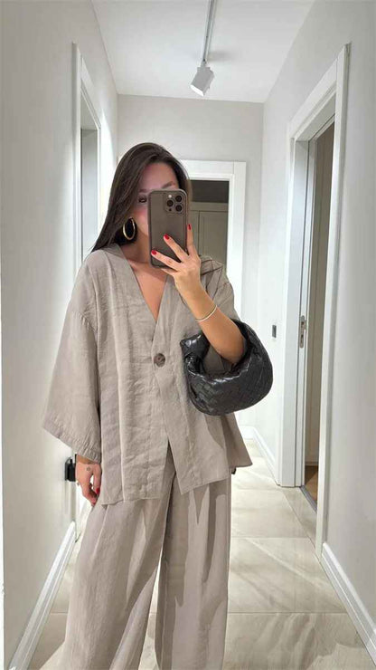 Modern Muse Linen Set – Effortless Elegance