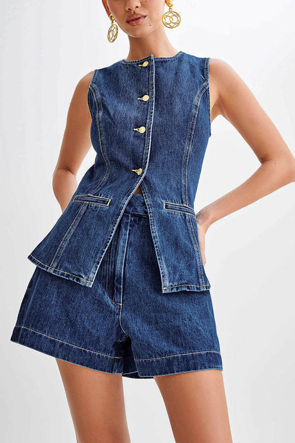 Eclat™ | Ensemble 2 pièces en jean – Look urbain et structuré
