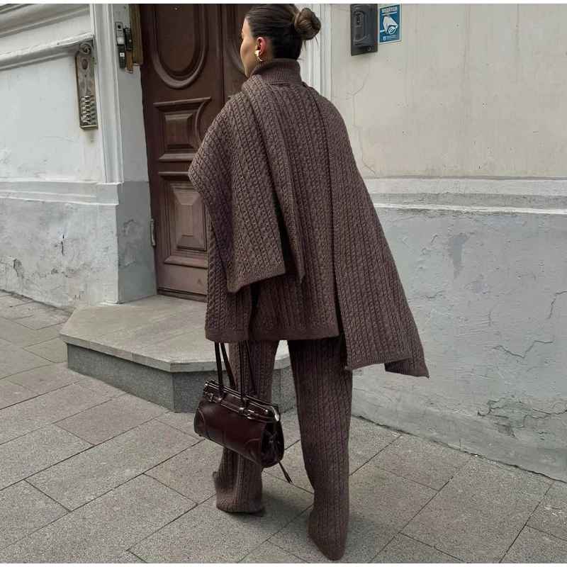 Ensemble Hiver 3 Pièces Élégance ( Écharpe • Pull • Pantalon)