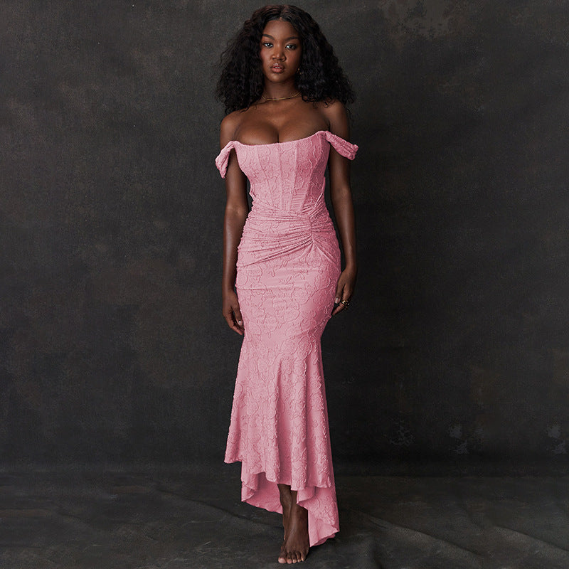 Eclat™ |Robe longue sirène drapée – Élégance sculptée