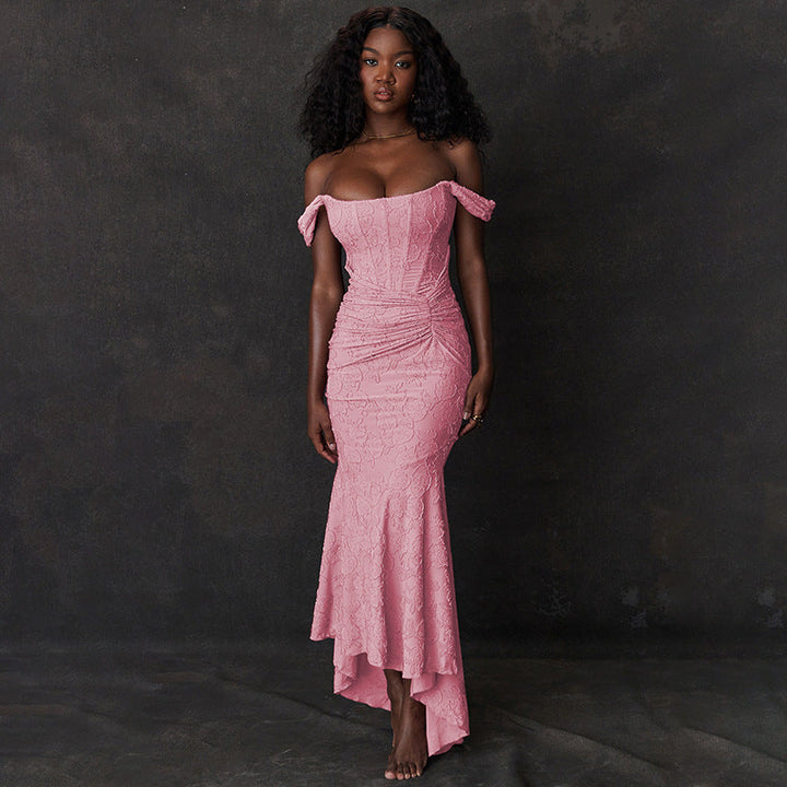 Eclat™ |Robe longue sirène drapée – Élégance sculptée