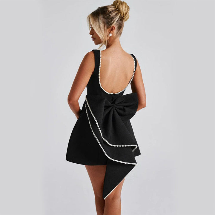 Eclat™ | Mini-robe évasée – Nœud dans le dos et coupe princesse