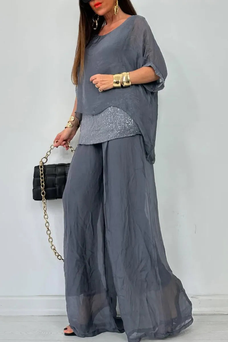 Ensemble en mousseline chic et sans effort – Ensemble fluide et luxueux