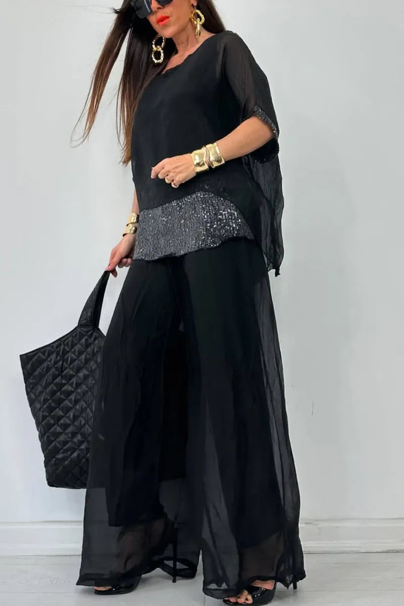 Ensemble en mousseline chic et sans effort – Ensemble fluide et luxueux