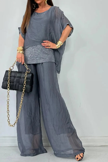 Ensemble en mousseline chic et sans effort – Ensemble fluide et luxueux