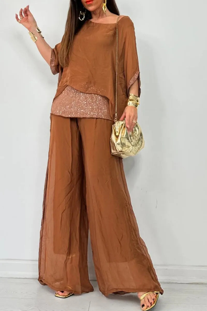 Ensemble en mousseline chic et sans effort – Ensemble fluide et luxueux