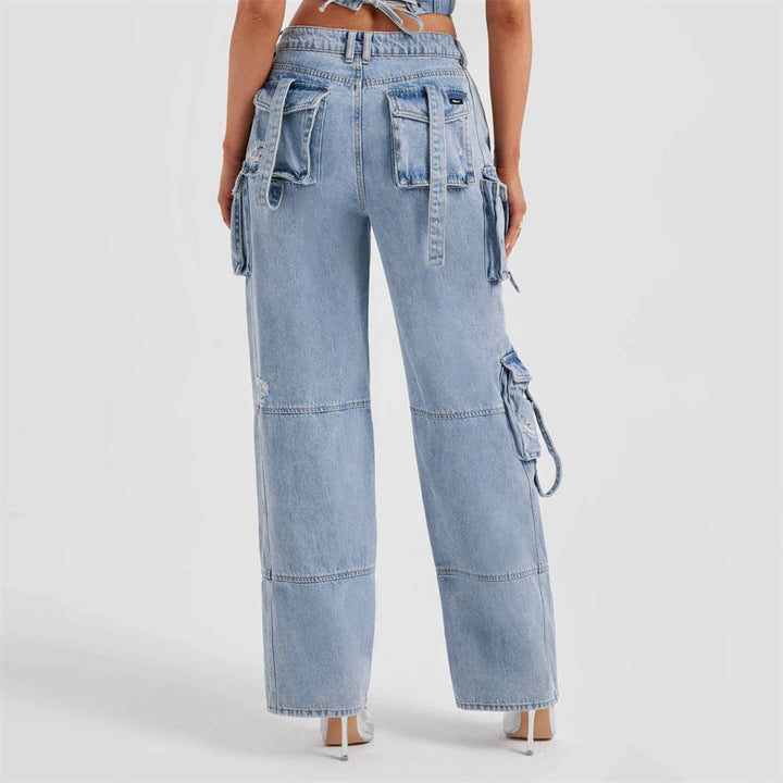 ECLAT™ | Ensemble bustier et jean cargo délavé
