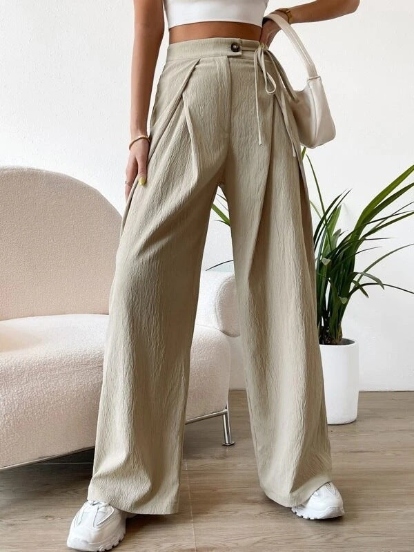 Eclat™ | Pantalon large taille haute – Style urbain minimaliste