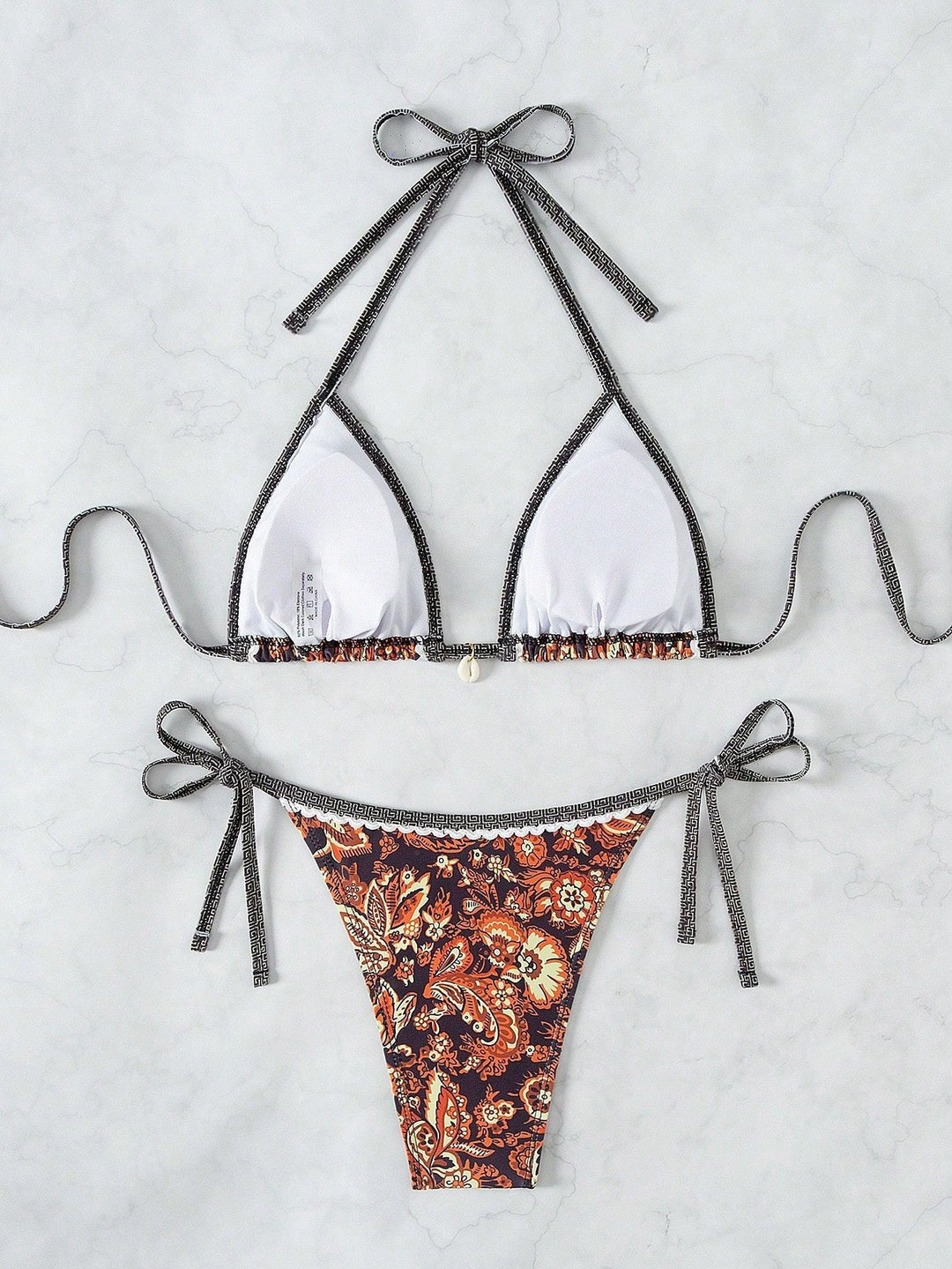 Santorini Sunset Bikini Set – Boho Burnt Floral