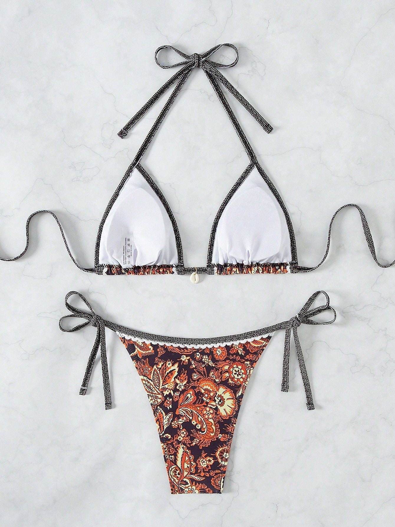 Santorini Sunset Bikini Set – Boho Burnt Floral