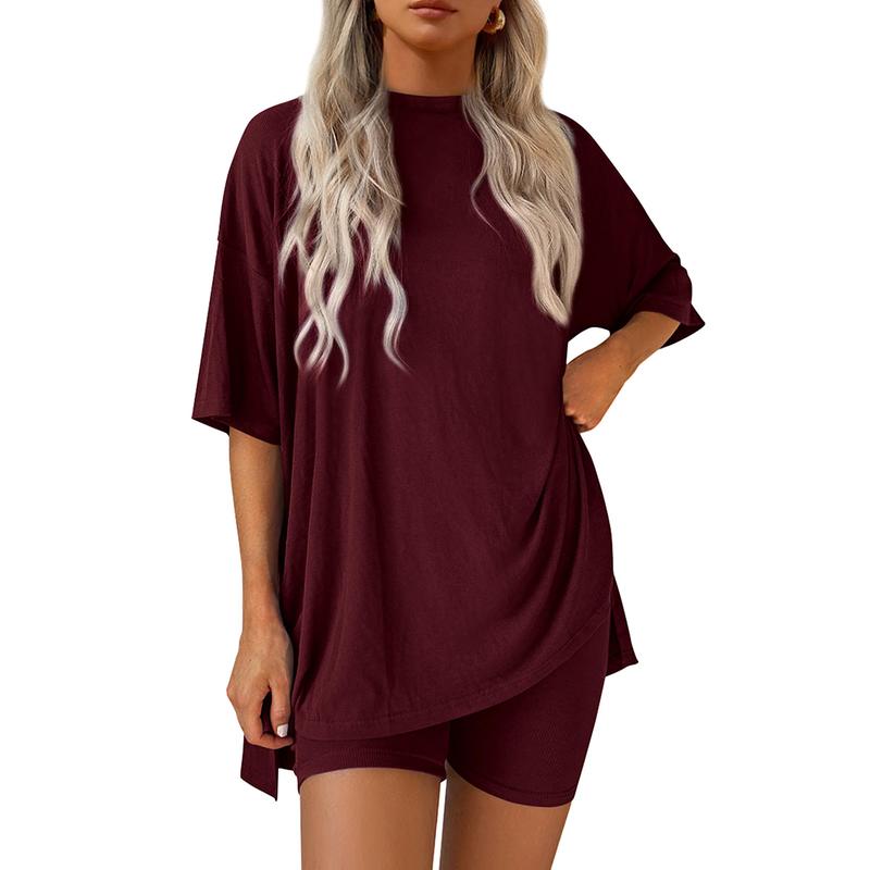 Lounge Set - Long Shirt + Biker shorts - Comfy wear