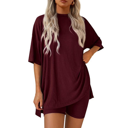 Lounge Set - Long Shirt + Biker shorts - Comfy wear
