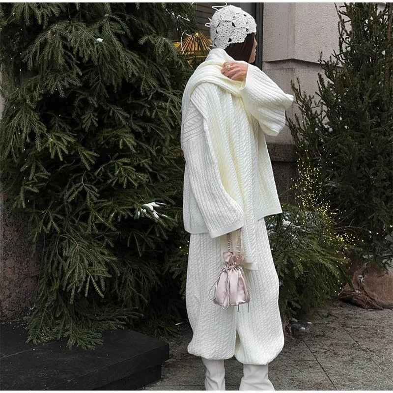 Ensemble Hiver 3 Pièces Élégance ( Écharpe • Pull • Pantalon)