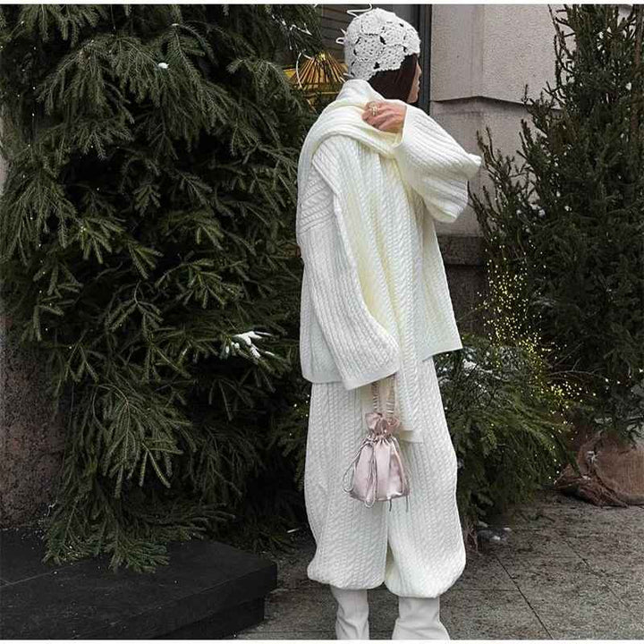 Ensemble Hiver 3 Pièces Élégance ( Écharpe • Pull • Pantalon)