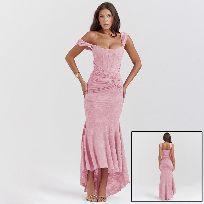 Eclat™ |Robe longue sirène drapée – Élégance sculptée