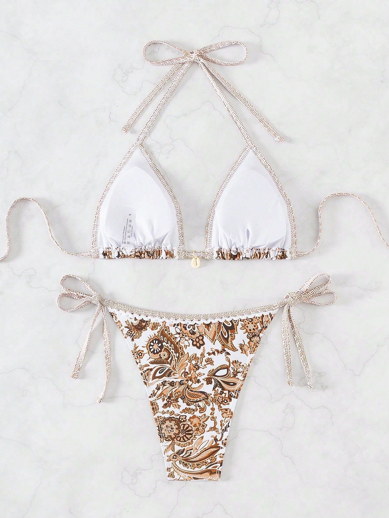 Golden Bloom Paisley Bikini Set
