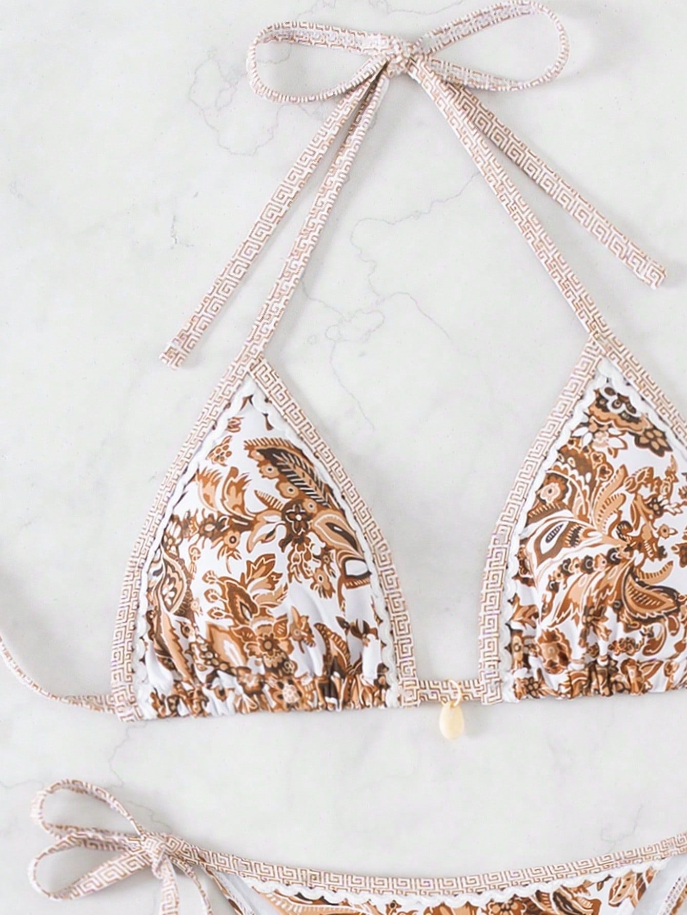 Golden Bloom Paisley Bikini Set