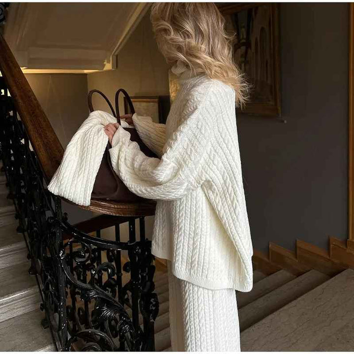 Ensemble Hiver 3 Pièces Élégance ( Écharpe • Pull • Pantalon)