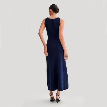 Eclat™ | Robe midi sans manches – Boutonnée et minimaliste chic