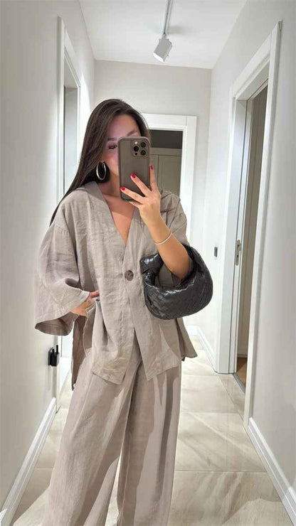 Modern Muse Linen Set – Effortless Elegance