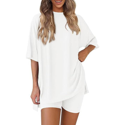 Lounge Set - Long Shirt + Biker shorts - Comfy wear