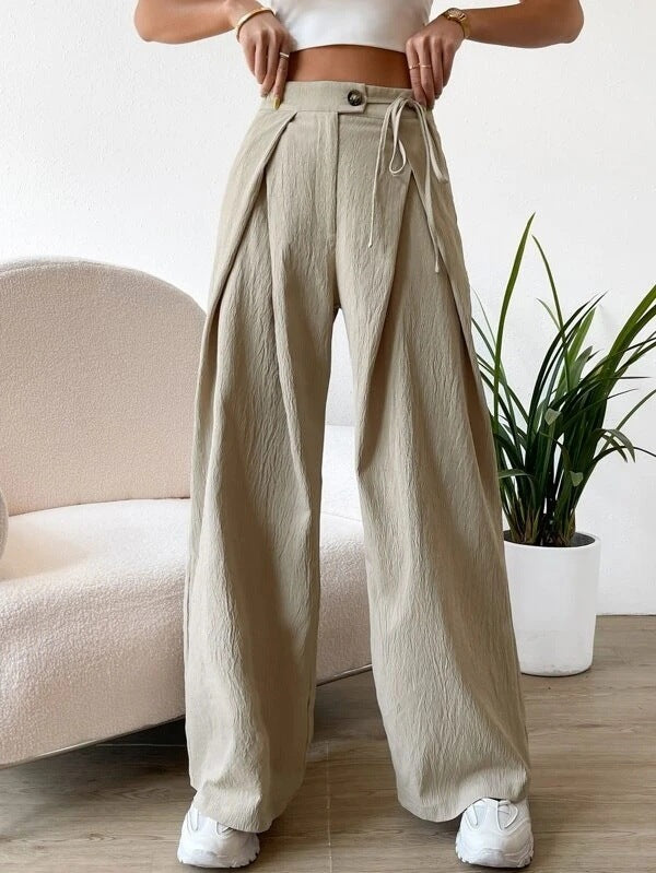 Eclat™ | Pantalon large taille haute – Style urbain minimaliste