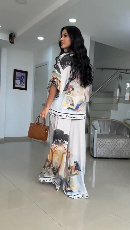 Eclat™ | Ensemble Satin Art & Élégance – Coupe large et tissu fluide