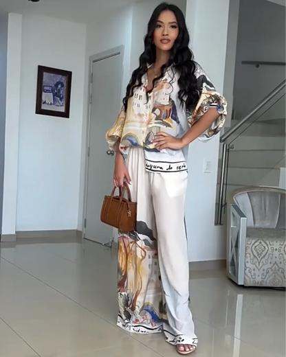 Eclat™ | Ensemble Satin Art & Élégance – Coupe large et tissu fluide