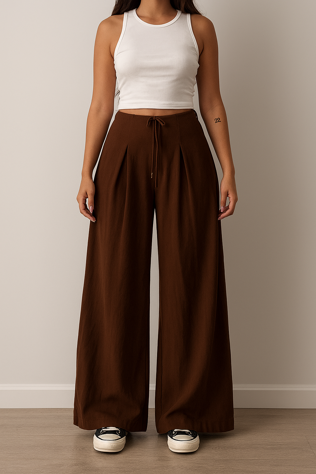 Women's High-Waisted Wide-Leg Linen Pants – Lightweight, Flowy & Breathable