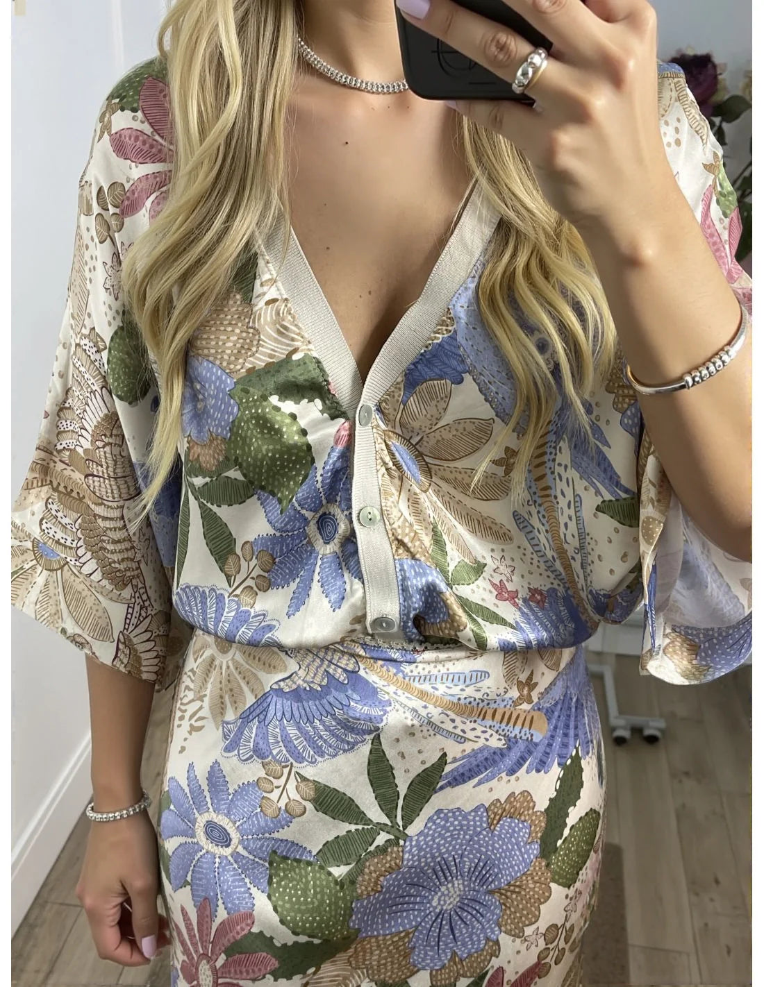 Elegance Bloom™ | Ensemble Satiné à Motif Floral Deux Pièces – Silhouette Sirène