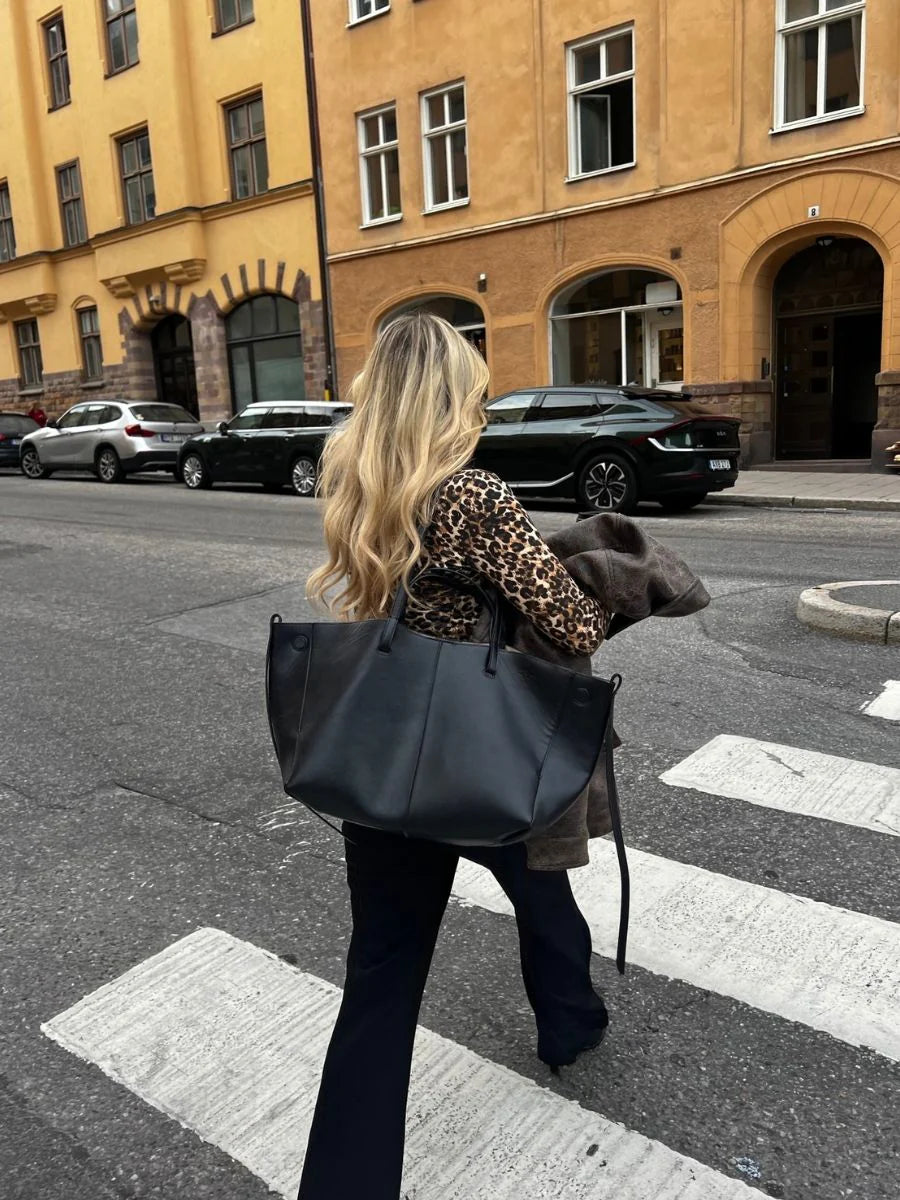 Ella – Sac cabas en cuir Noir élégant