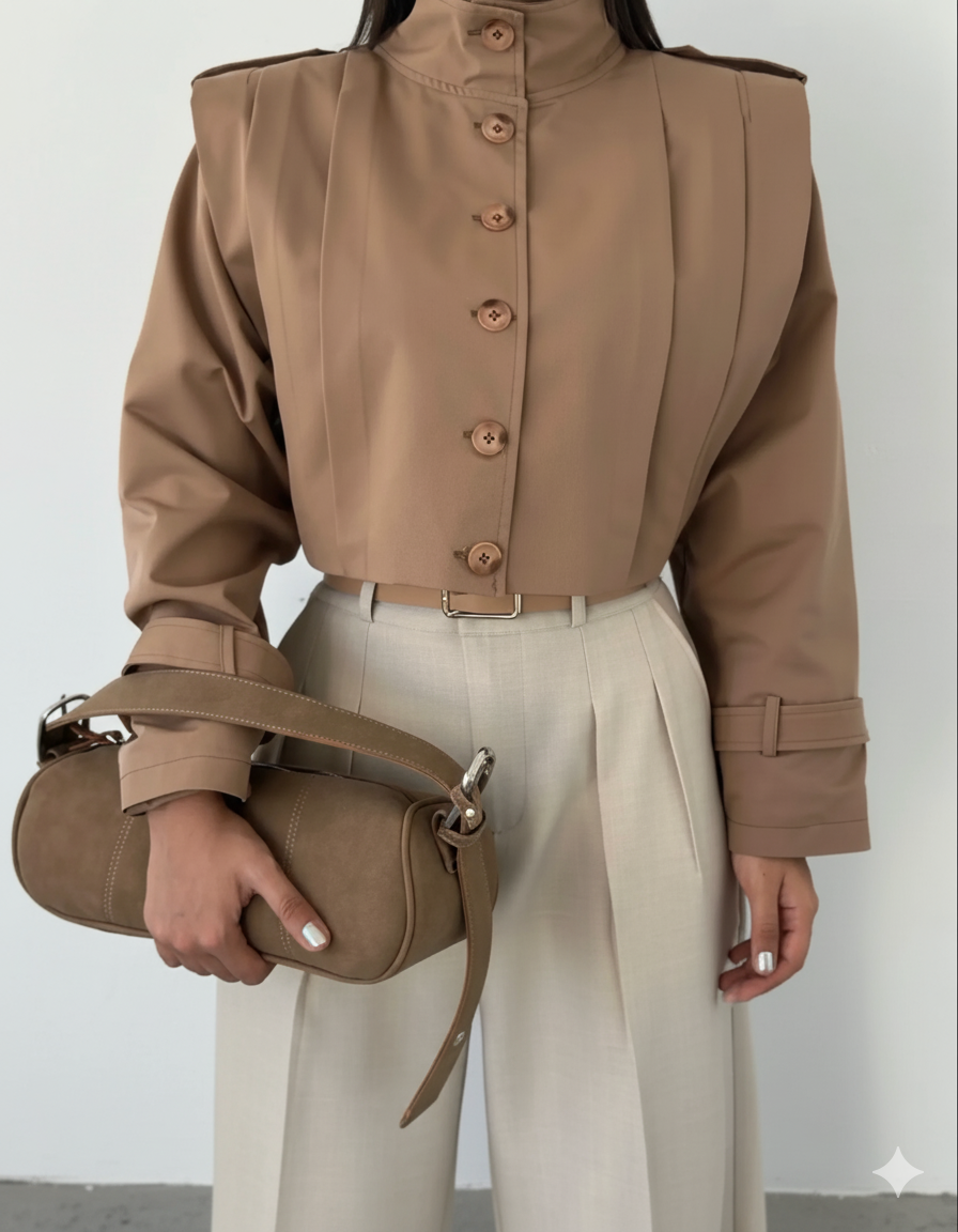 Ensemble Élégance Tailor – Top Structuré & Pantalon Large