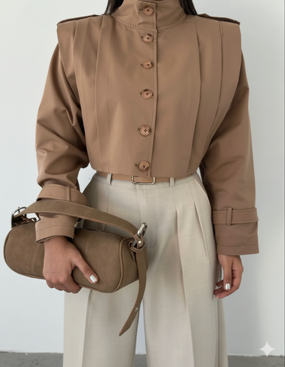 Ensemble Élégance Tailor – Top Structuré & Pantalon Large