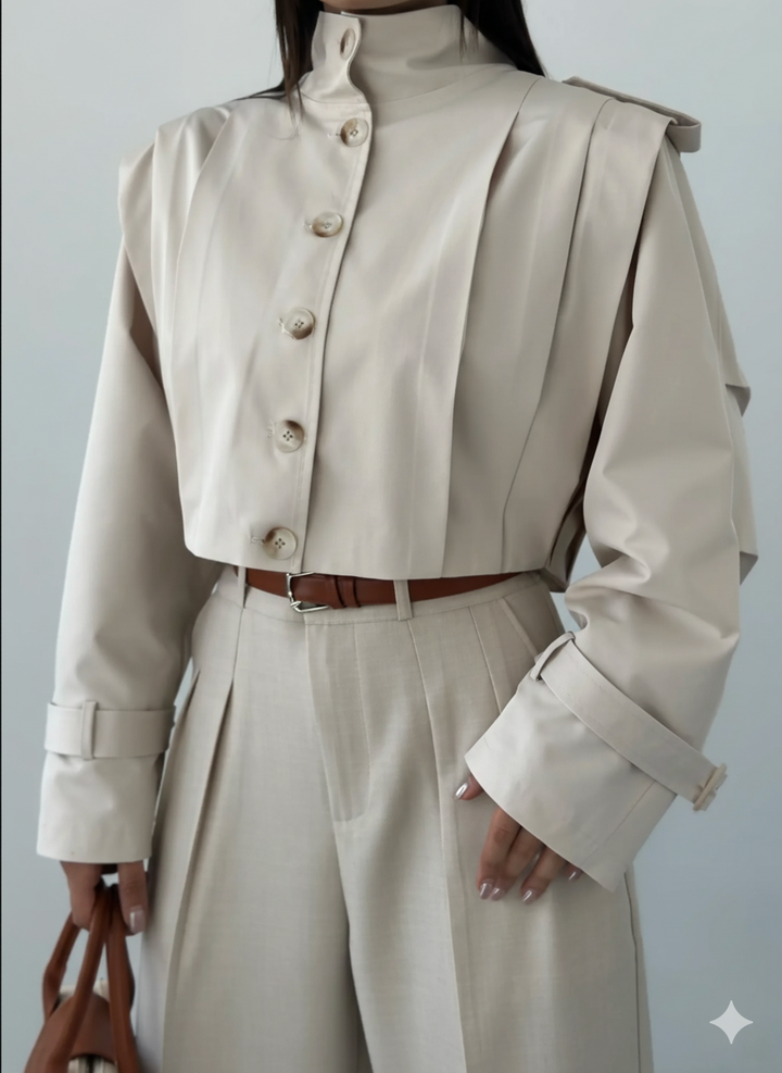 Ensemble Élégance Tailor – Top Structuré & Pantalon Large