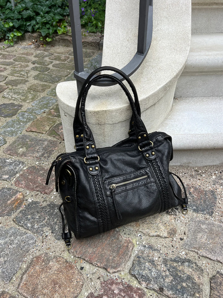 Saga – Sac Épaule Élégant avec Détails Dorés