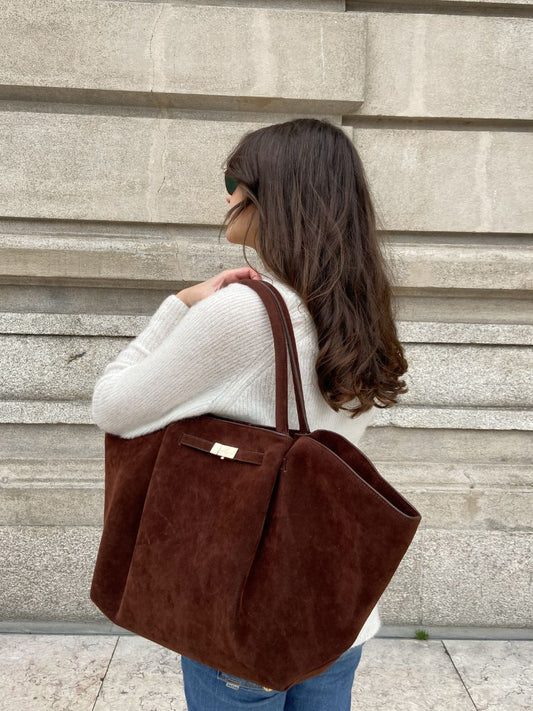 Sac Lily – Élégant sac bandoulière brun avec détails dorés