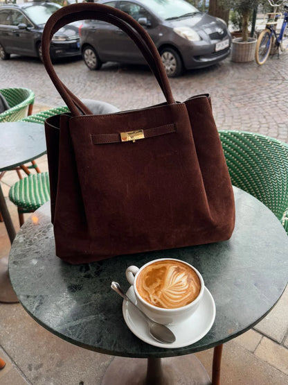 Sac Lily – Élégant sac bandoulière brun avec détails dorés