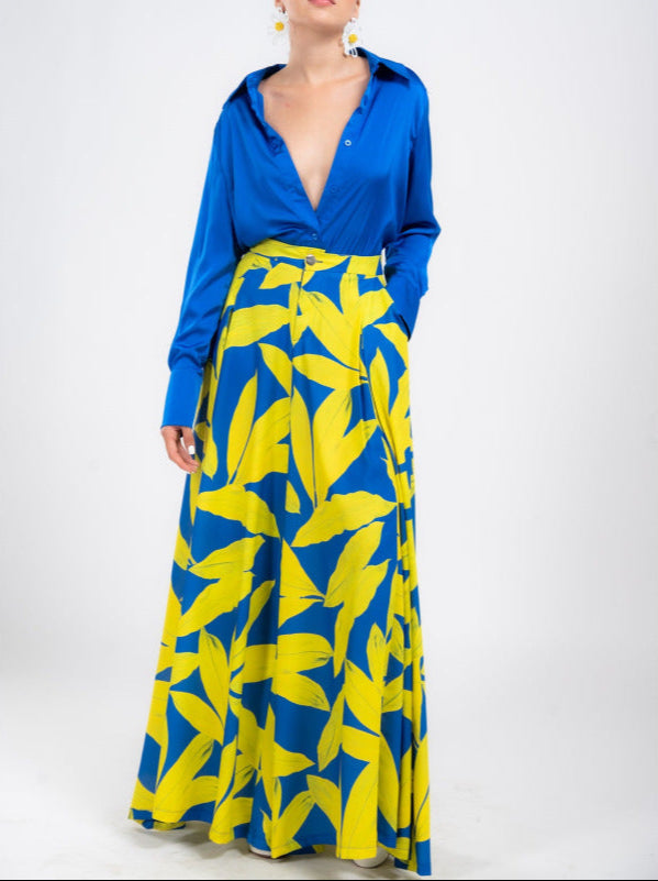 Eclat™ | Ensemble Tropical Électrique – Contraste Bleu Audacieux & Jaune Vibrant