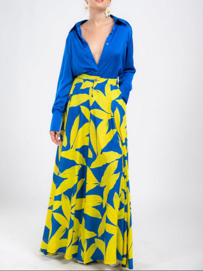 Eclat™ | Ensemble Tropical Électrique – Contraste Bleu Audacieux & Jaune Vibrant