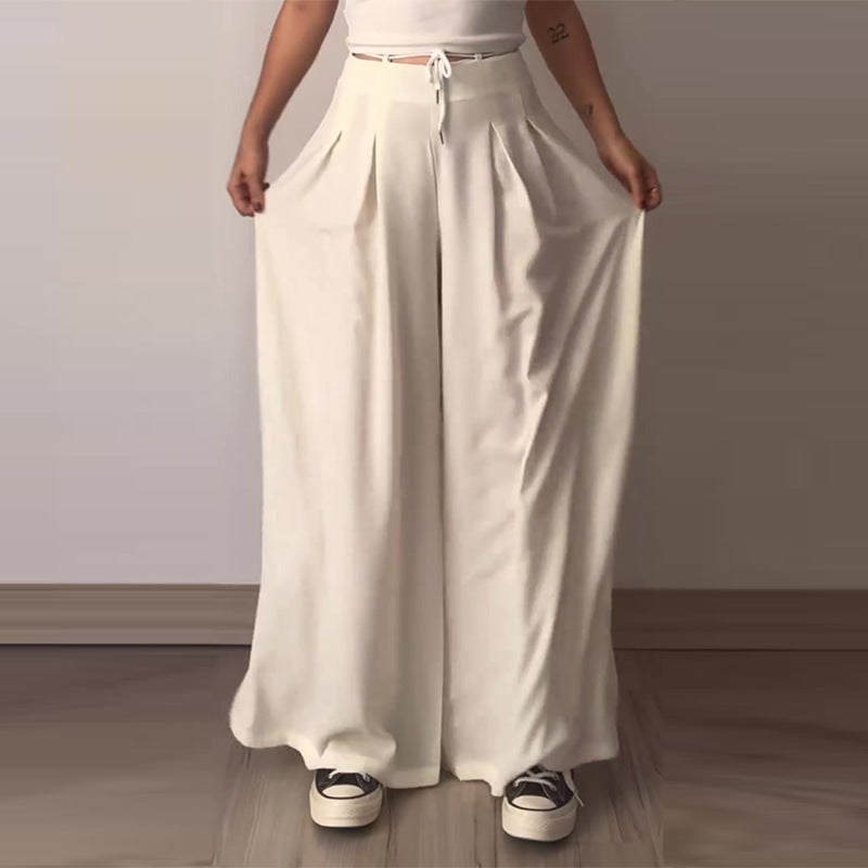 Women's High-Waisted Wide-Leg Linen Pants – Lightweight, Flowy & Breathable