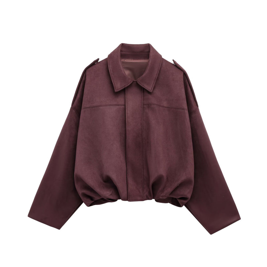 Veste Oversize Suédée – Élégance Décontractée