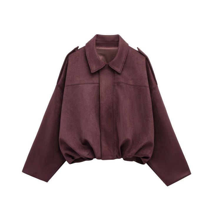 Veste Oversize Suédée – Élégance Décontractée