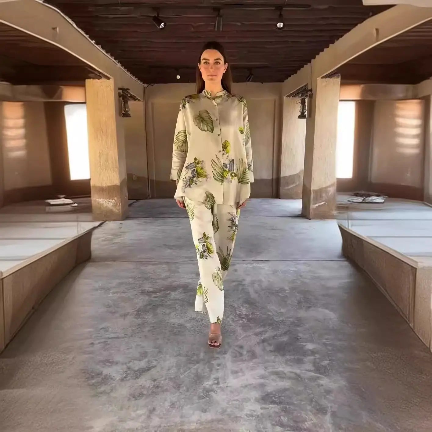 Eclat™ | Ensemble fluide à imprimé botanique – Élégance naturelle et confort estival