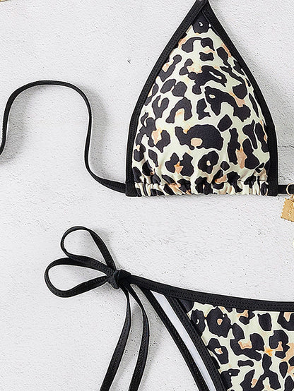 Leopard Charm Triangle Bikini Set