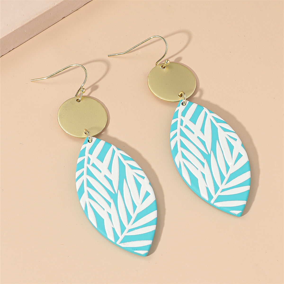 Azure Palm Leaf Drop Earrings – Summer Statement Style