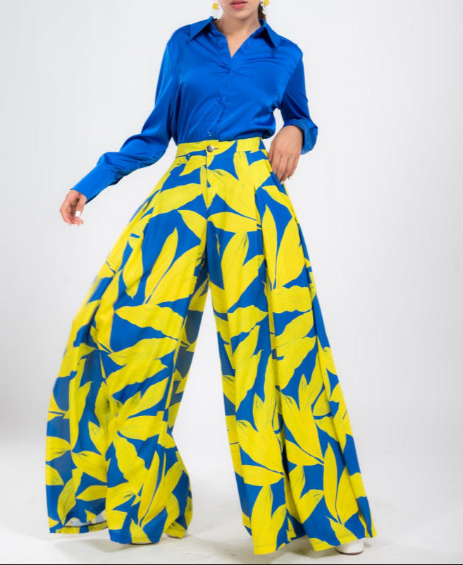 Eclat™ | Ensemble Tropical Électrique – Contraste Bleu Audacieux & Jaune Vibrant